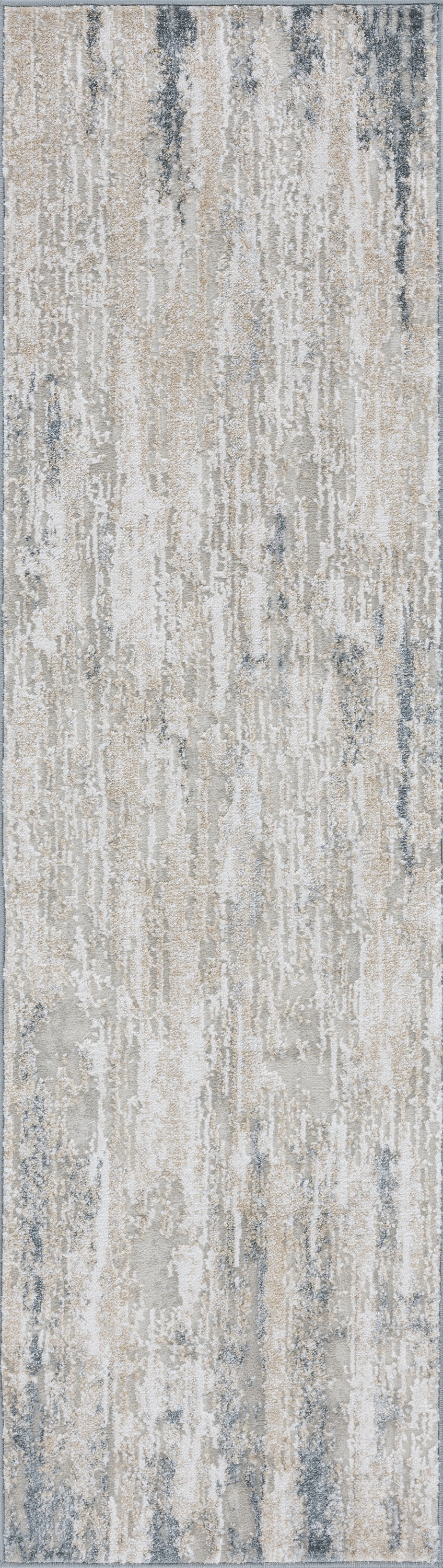 Contemporary 3x10 Area Rug (2'8'' x 9'10'') Abstract Beige Indoor Runner Easy to Clean