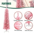thumbnail image 2 of 6Ft Pencil Slim Artificial Pink Christmas Tree, 2 of 9
