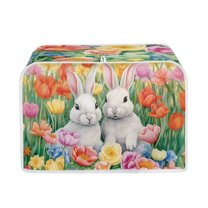FKELYI Aesthetic Flower Toaster Cover 2 Slice Easy to Clean Kitchen Toaster Covers Wide Slot Durable Easter Rabbits Kitchen Decorative,Free From Dust and Fingerprint