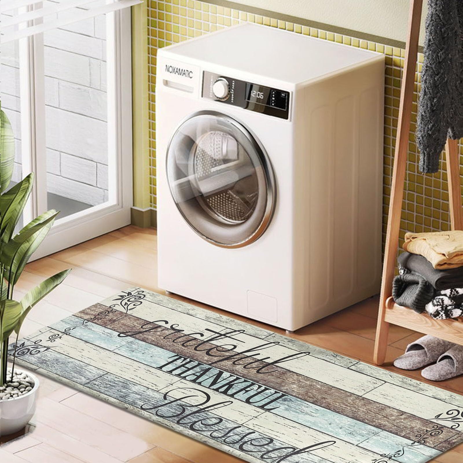 Findosom 2pcs Brown Kitchen Rug Set,18"x30"+18"x47" Non-slip Anti-Fatigue Kitchen Mats Farmhouse Waterproof Kitchen Runner,Ergonomic Comfort Cushioned Standing Mat for Floor,Home,Office,Sink,Laundry