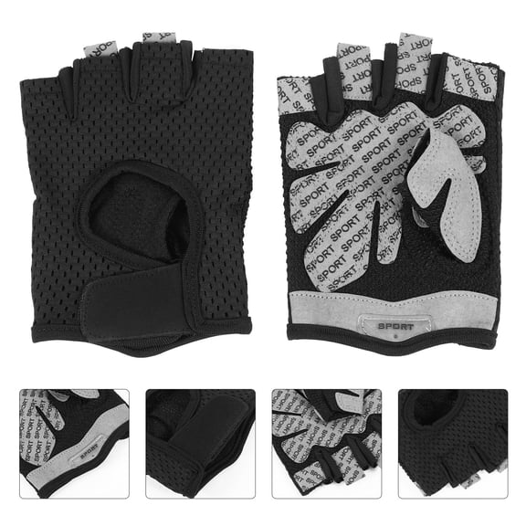 FOMIYES Rowing Gloves Black Elastane 1 Pair Breathable Hand Protection