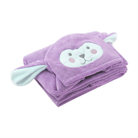 Serviette de Bain à Capuche pour Enfants en Velours Corail Cape de Bain pour Bébé, Super Absorbante Douce Grande Serviette pour Natation Douche, Couverture Multi-Usage avec Design Mignon