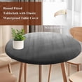 thumbnail image 4 of Grey Ombre Round Tablecloth, Fitted Table Cover with Elastic for 36"-44" Round Tables, Contemporary Gradient Abstract Art Table Cloth Outdoor Indoor Dinning Party Waterproof Tablecloths, 4 of 7