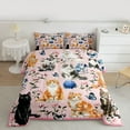 thumbnail image 2 of Manfei Cute Pet Cat Queen Comforter Set,Retro Rustic Flower Bedding Sets,Blue Hydrangea Butterfly Bedding Comforter Set For Girls Kids,Luxury Bedroom Decor Reversible,3pcs, 2 of 8