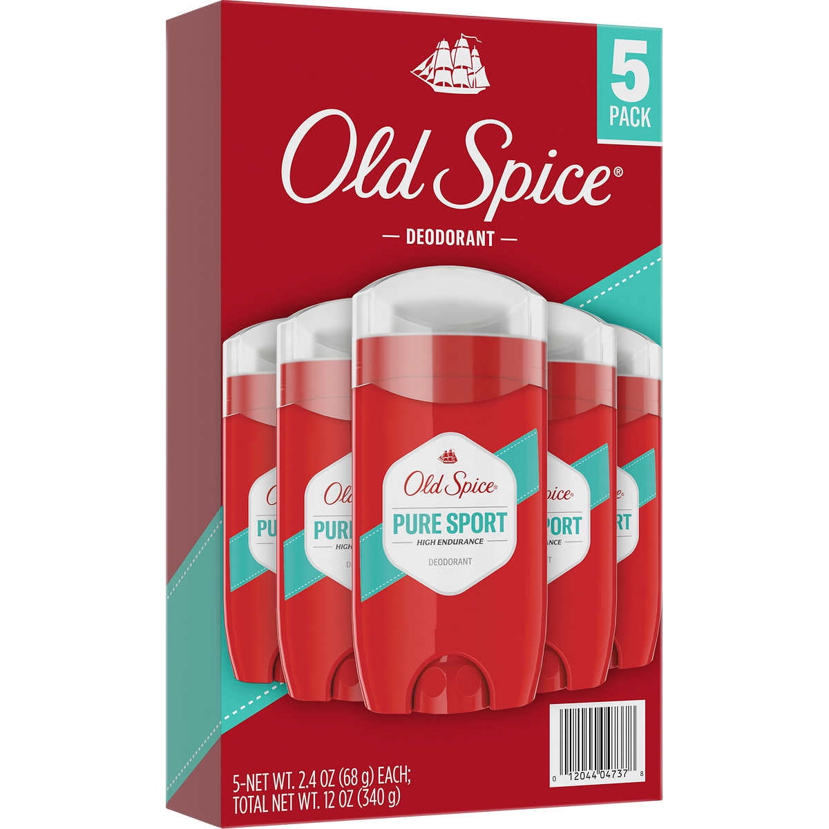 Old Spice Pure Sport Deodorant 2.4 Ounce (Pack of 5)