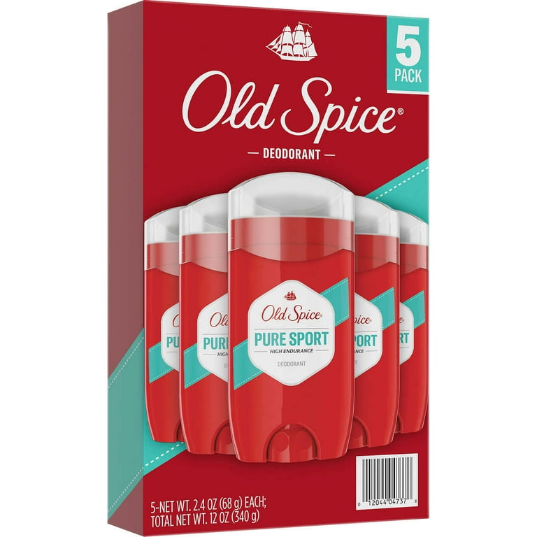 Old Spice Deodorant Pack of 5, 2.4 Ounce sticks, Long-Lasting