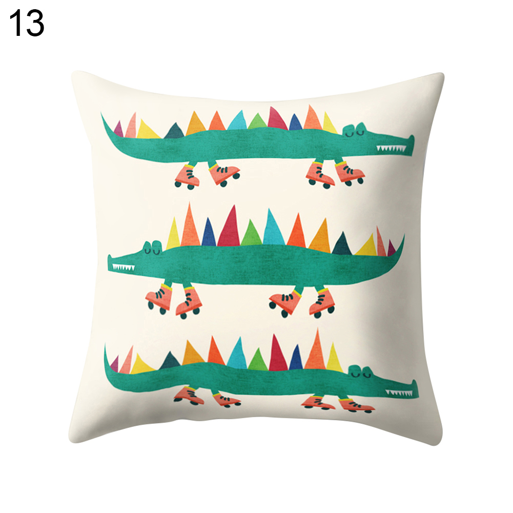 TOPOINT Cartoon Animal Pillow Covers Kids Pillowcase 18×18 Inch, Throw