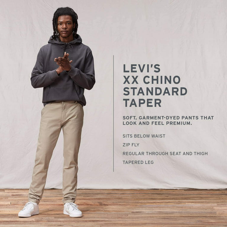 resterend katje betekenis Levis Mens XX Standard Tapered Chino Pants Regular 28W x 30L Shadow Twill -  Grey - Walmart.com