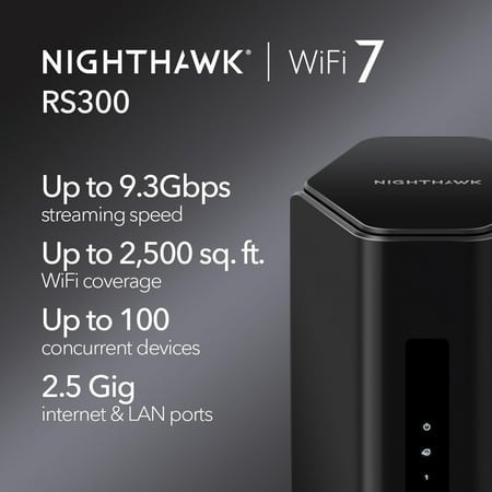 NETGEAR - Nighthawk BE9300 Tri-Band Wi-Fi 7 Router - Black