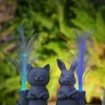 thumbnail image 4 of Fiudx Lámpara Solar de Fibra para Patio, Estatua de Jardín con Energía Solar, Escultura Decorativa de Resina, con Formas Únicas de Conejo, Ciervo y Ardilla, Iluminación Nocturna Cálida, Iluminación E, 4 of 6