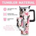 thumbnail image 4 of Cow Gifts for Women Girls, Cute Cow Print 40oz Tumblers Cup with Handle and Straw, Stainless Steel Water Bottle Mug (1PC), 4 of 6