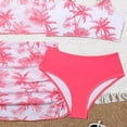 thumbnail image 6 of BOBOGOJP Girls Swimsuit 3 Piece Tropical Print Bikini Set Teens Bathing Suit with Drawstring Quick Dry Cover Up 9-16Y(Pink, 10-11 Years), 6 of 6