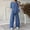 Blue, variant on Itsame Tops and Pants Pajamas Set Womens Sleepwear 2pcs Sets Long Sleeved Pocket Solid Color V-neck Button Women Casual Home set Light Blue Size XL