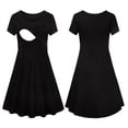 thumbnail image 2 of Gunia Women Pregnant Maternity Nursing Solid Breastfeeding Maternity Dress,Maternity Dress,Xl, 2 of 4