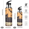 thumbnail image 2 of Yayeee 33oz Double Wall Stainless Steel Water Bottle with Flip Straw, Orange Halloween Cat, 2 of 7