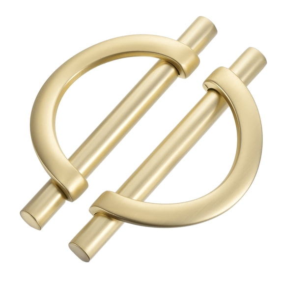 6 Pack Kitchen Cabinet Handles, Brushed Gold Cabinet Pulls 3.75 Inch(96MM) Hole Centers