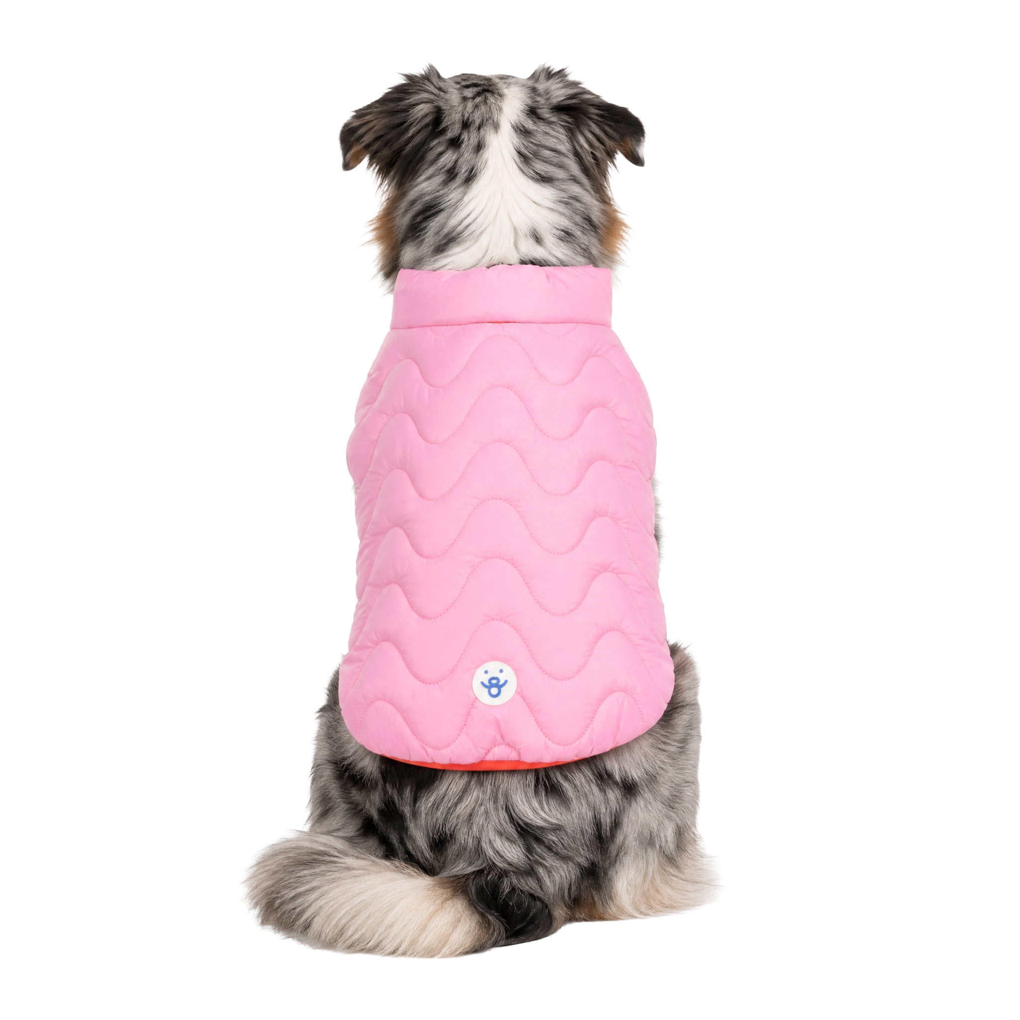 Oodles Quilted Fall Puffer Dog Jacket, Pink, Large