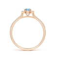 thumbnail image 2 of Angara Natural 0.2 Ct. Aquamarine with Diamond Halo Ring in 14K Rose Gold for Women (Ring Size: 3), 2 of 8