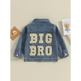 thumbnail image 5 of vera natura Baby Boy Denim Jackets Long Sleeve Back Letter Embroidery Jean Coats Toddler Outerwear, 5 of 10