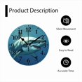 thumbnail image 5 of 10 Inch Wall Clock Battery Operated Square Clock for Office, Kitchen, Outdoor, Living Room, Angry Great White Shark In The Sea, 5 of 7