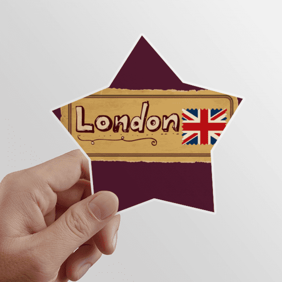 Union Jack UK London Stamp Britian Star Sticker Paster Vinyl Car Tags Decoration Decal