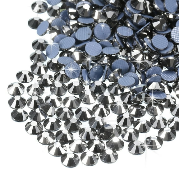 Uxcell 288 Pcs Hotfix Rhinestones Flatback Crystal Glass Gems (SS34 7.3mm,Grey)