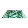 thumbnail image 2 of Ahgly Company Machine Washable Indoor Square Abstract Turquoise Blue Modern Area Rugs, 7' Square, 2 of 4