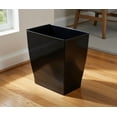 thumbnail image 5 of 2.5 Gallon (10 quarts) Black Rectangular Plastic Trash Can Wastebasket - Slim Compact Garbage Bin for Bathroom, Bedroom, Office, Dorm Room, 5 of 6