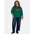 thumbnail image 2 of Terra & Sky Women's Plus Size Nutcrackers Graphic Sweatshirt with Long Sleeves, Sizes 0X-5X, 2 of 5