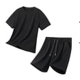 thumbnail image 4 of SOOMLON Young Mens Workout Sets Big and Tall Crew Neck Viscose Shirts Lightweight Shorts Short Sleeve Clothing Set, 4 of 6
