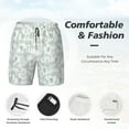thumbnail image 5 of Haiem Leaf Print Mens Swim Trunks with Compression Liner 2 in 1 Swimming Shorts Stretch Swimwear Quick Dry,Board Shorts-Large, 5 of 9