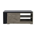 thumbnail image 5 of Euroco Farmhouse Lift Top Coffee Table With Barn Doors, Wood Rectangle Center Table With Large Hidden Storage Space And Open Cabinet, For Living Room, Bedroom, Home Office, 5 of 9