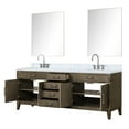 thumbnail image 3 of Laurel 84 in W Grey Oak Double Vanity, Carrara Marble Top, Faucet Set, & 36 in Mirrors, 3 of 6