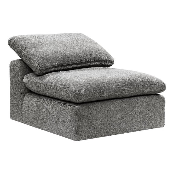 ACME Naveen Wood and Linen Fabric Upholstered Modular - Armless Chair in Gray