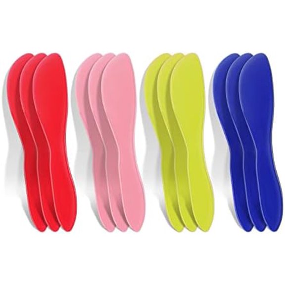 12 Pcs Plastic Butter Knife Spreader Versatile Kitchen Frosting Knives for Cheese Cream Icing Jam, Red Green Pink Blue, 7 x 1.4 Inch