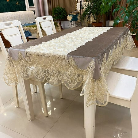 

UMMH Chenille High-grade Embroidery Tablecloth Wedding Party Home Decor Lace Table Cloth Furniture Dust Cover mantel mesa