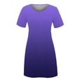 thumbnail image 3 of Gaecuw T Shirt Dresses for Women 2023 Casual Crew Neck Short Sleeve Above the Knee Short Dress Shift Vacation Dresses Beach Dresses Trendy Dresses Polyester Going Out Dresses Gradient Summer Dresses, 3 of 4