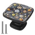 thumbnail image 1 of 4 Pcs Cabinet Handle Drawer Pulls Comic Rocket Knobs with Screws Square Furniture Office Cabinet Knob Decoration, 1 of 7