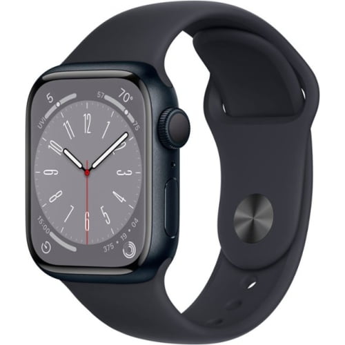 Restored Apple Watch Series 8 (GPS) 41mm Midnight Aluminum Case with Midnight Sport Band - Medium/Large - Open Box