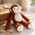 thumbnail image 6 of Kiddiway Running Monkey Plush Animal Figurine - Soft Cute Plushies Toy for Playtime, Gifts, Bedtime, and Active Fun; Great Plush Figurine for Toddlers,brown, 6 of 7
