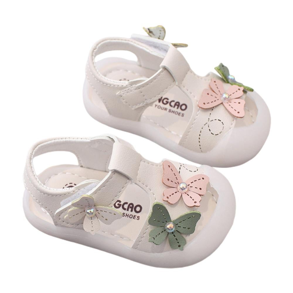 SO-buts Toddler Newborn Baby Girls Leopard Print Prewalker Soft Sole First Walk Flat Simple Sandals Single Shoes