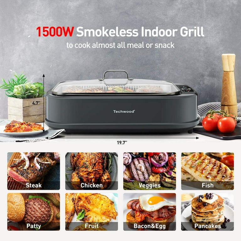Electric Bbq Grill Techwood 15 Serving Indoor Outdoor 1600W – BlessMyBucket