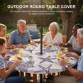 thumbnail image 3 of Round Outdoor Tablecloth with Umbrella Hole and Zipper, Purple Coastal Summer Tablecloth with Elastic Waterproof, Coral Shell Starfish Nautical Beige Patio Table Covers for 31" - 35" Pool Tables, 3 of 9