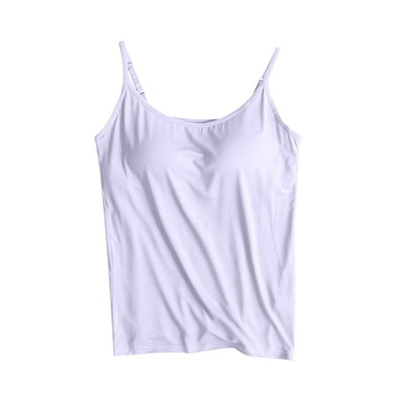 Funicet Women s Cowl Neck Camis Tank Top with Bra Padded Camisoles Blouses White XL