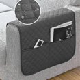 thumbnail image 1 of Waterproof Armrest Covers for Sofa Couch with 2 Big Side Pockets for Tv Remote Anti-Slip Durable Recliner Arm Protector Washable for Living Room (Dark, 1 of 4