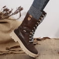 thumbnail image 6 of Bnwani Women Boots Pile Toe Thick Knee-High Leather Suede Boot Brown Size 6, 6 of 8