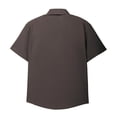 thumbnail image 5 of IWRICH Men's Waffle Solid Color Polo Shirts Collared Short Sleeve Slim Fit Shirts Button up Casual Business Workwear Coffee S, 5 of 8