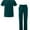Dark Teal, variant on Addition Go-Basic Scrub Set For Men - Classic V-Neck Scrub Top & Cargo Scrub Pants