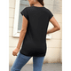 thumbnail image 4 of Camiseta de Verano para Mujer, Color Liso, Cuello Redondo, Corta, Color Negro, Talla S, 4 of 8
