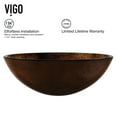 thumbnail image 5 of VIGO Giovanni Russet Brown Glass 17 in. L x 17 in. W x 6 in. H Round Vessel Bathroom Sink, 5 of 8